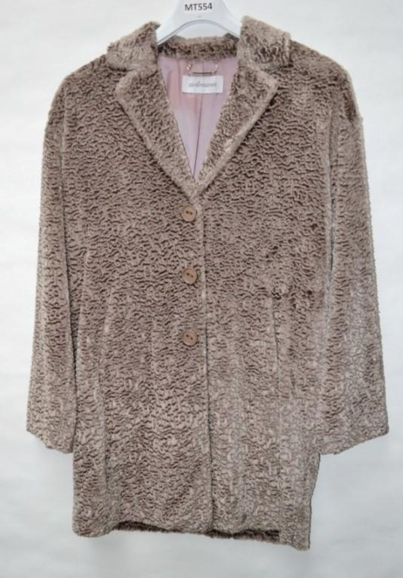 1 x Steilmann Womens Vintage-Style Faux Fur Winter Coat - Colour: Mocha - Size 12 - CL210 - New Samp