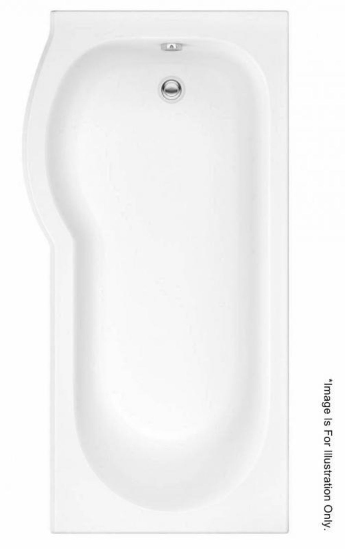 1 x EVESHAM ECO Left Hand Acrylic P-Shaped Bath - New / Unused Stock - Dimensions: 1675 x 800 x 700m