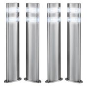 4 x Stainless Steel Ip44 24 Led Outdoor Post Lights With Clear Polycarbonate Diffuser- New Boxed