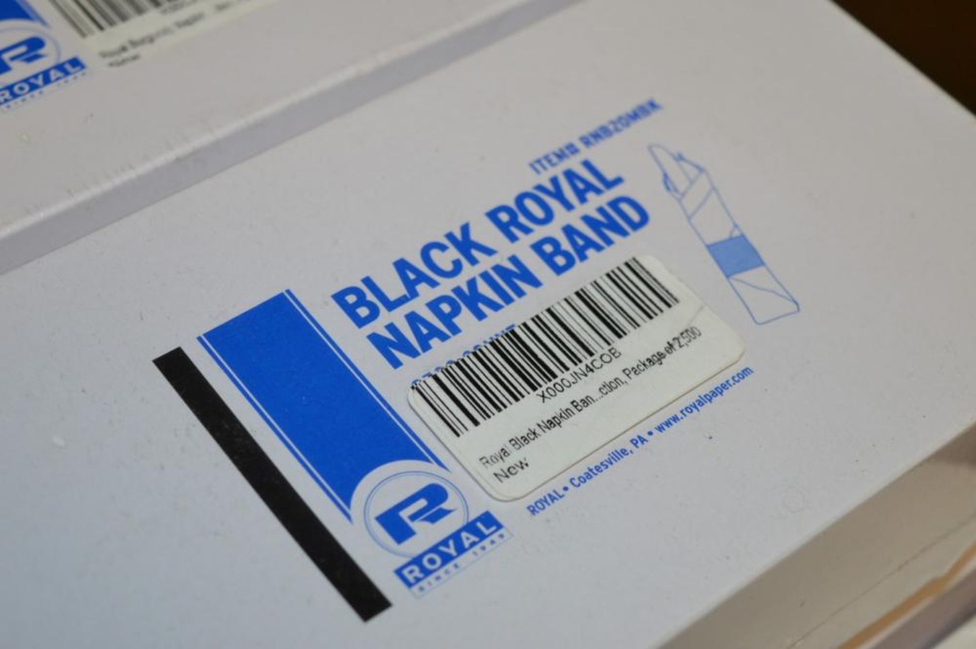 22,500 x Black Royal Napkin Bands - Includes 9 x Boxes of 2,500 - Product Code RNB20MSK - Brand New - Image 2 of 4