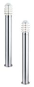 2 x Marple Outdoor Bollard Light Posts in Satin Silver With Polycarbonate Diffuser - New Boxed Stock