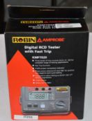 1 x Robin Amprobe Digital RCD Tester With Fast Trip - Model KMP7020 - Boxed With All Accessories - C