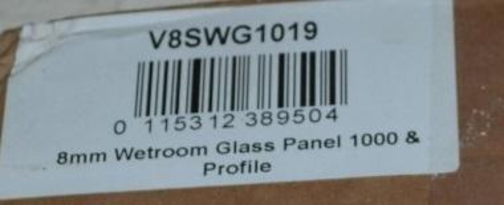 1 x 8mm Wetroom Glass Panel 1000 & Profile (V8SWG1019) - Unused Boxed Stock - CL269 - Ref MT780 - Lo - Image 2 of 2