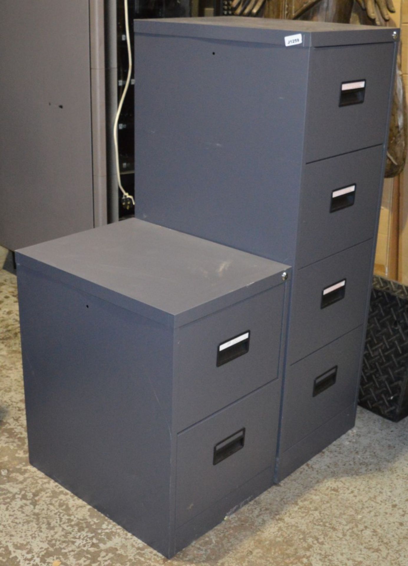 2 x Modern Grey Office Filing Cabinets - H132/71 x W46 x D62 cms - Keys not included - CL282 - Ref - Image 3 of 3