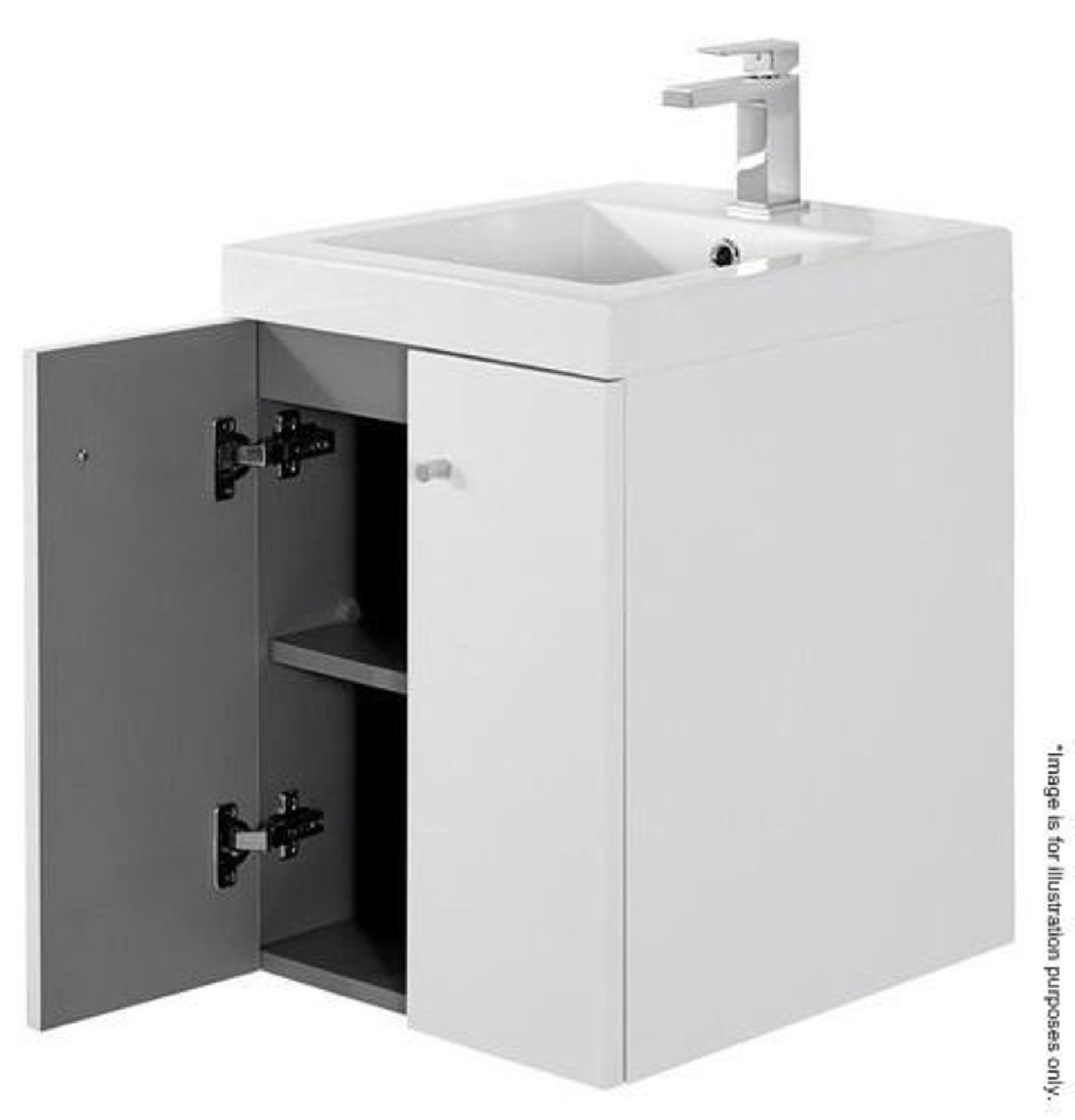 5 x Alpine Duo 400 Wall Hung Vanity Units In Gloss White - Brand New Boxed Stock - Dimensions: H49 x - Bild 2 aus 5