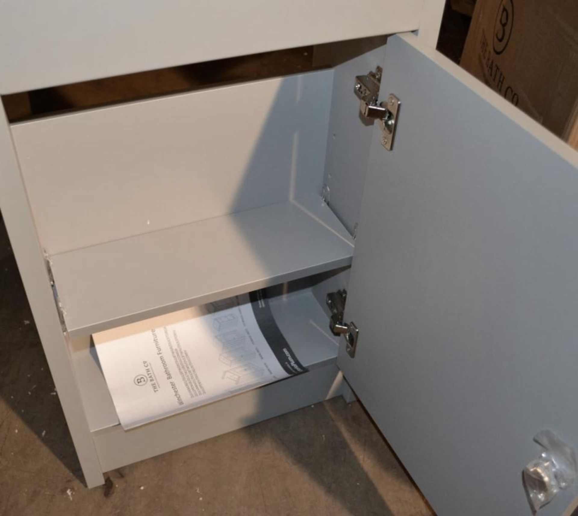 1 x Winchester Grey Cloakroom Vanity Unit In Stone Grey (DULCOMGR) - New / Unused Stock - Dimensions - Image 2 of 4