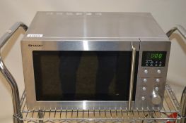 1 x Sharp 800w Microwave With Stainless Steel Finish - CL282 - Ref J1223 - Location: Altrincham WA14