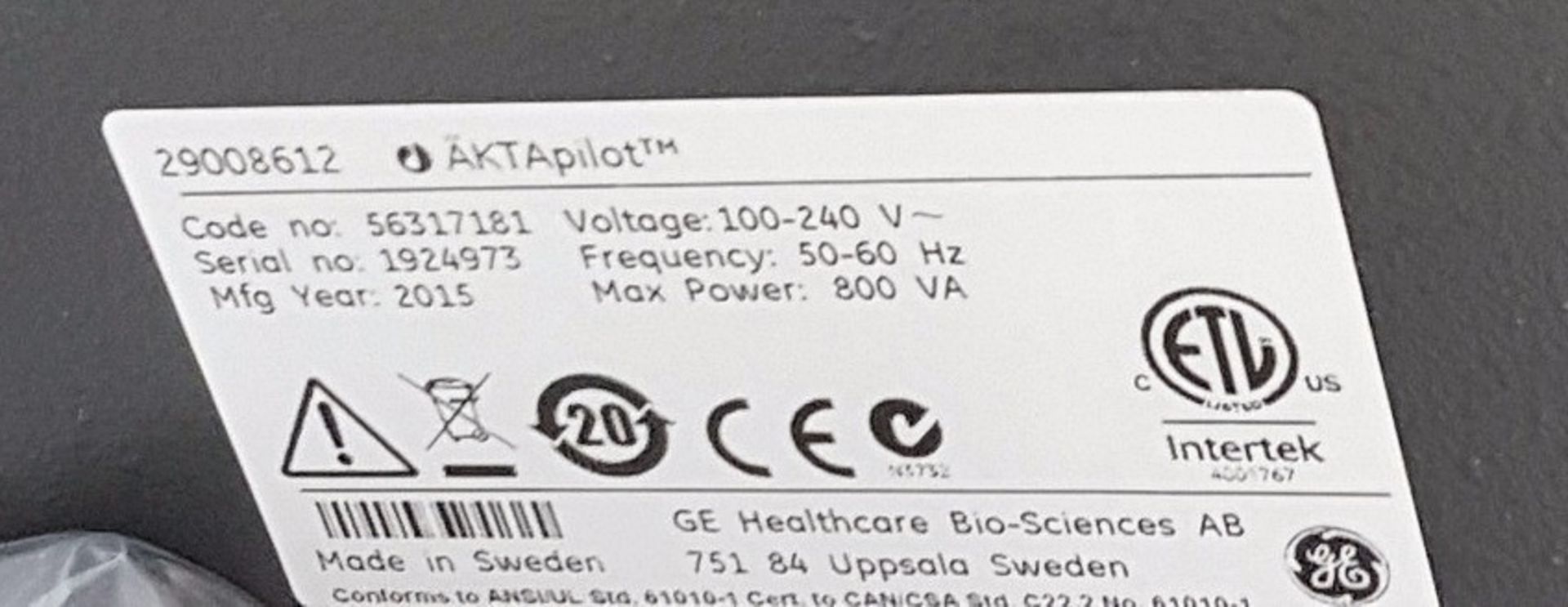 1 x GENERAL ELECTRIC AktaPilot, 2011 - Laboratory Closure - Ref: ID4105 - Bild 5 aus 6