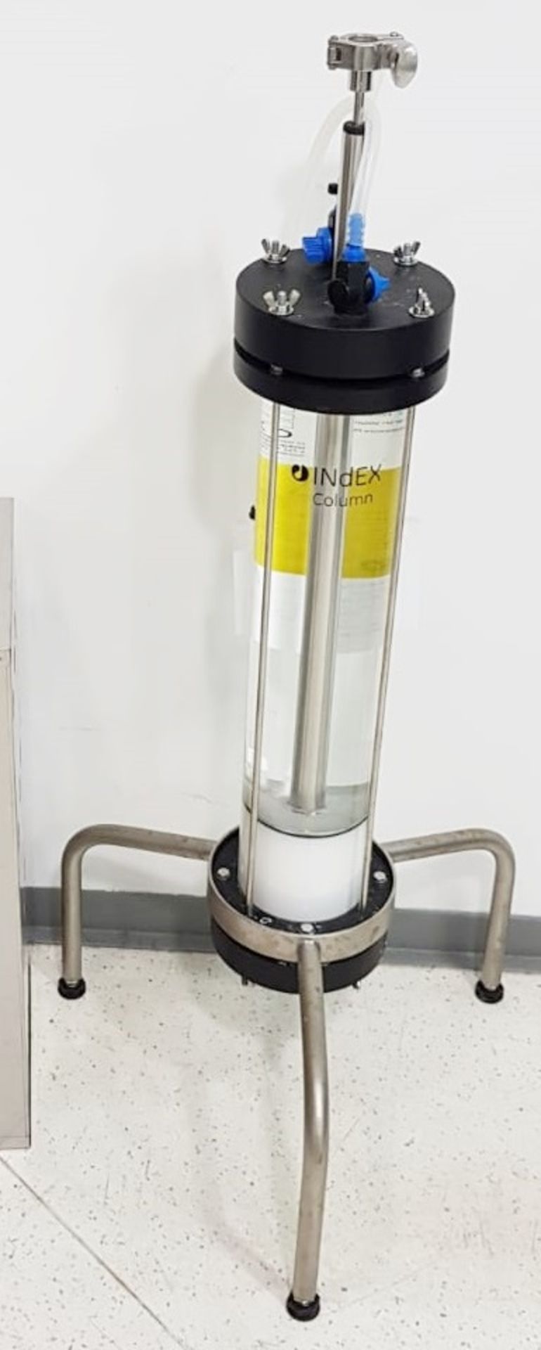 1 x GENERAL ELECTRIC INDEX 100/500 Glass Chromatography Column With Stainless Steel Stand - 16021507 - Bild 2 aus 4