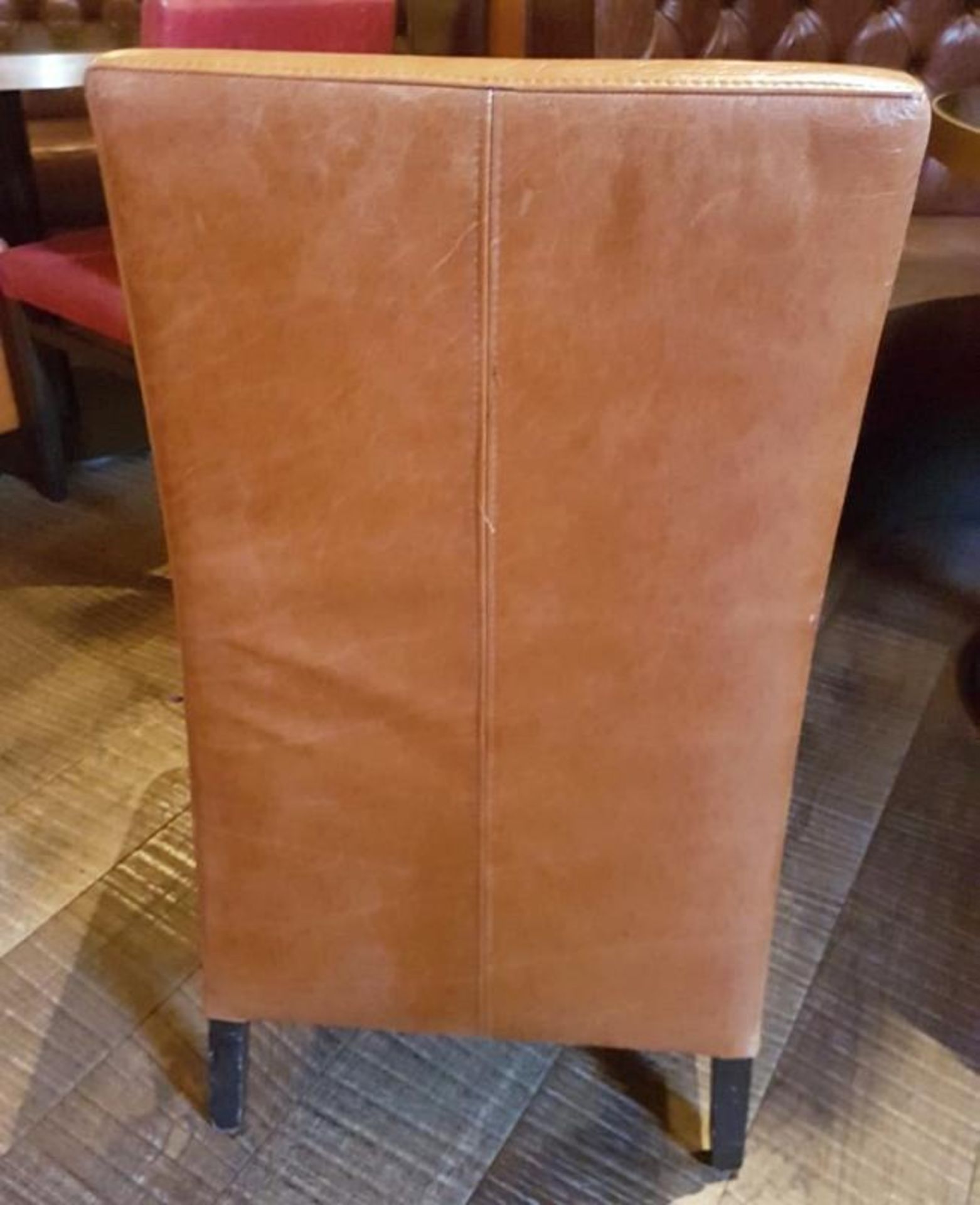 4 x Leather Upholstered Chairs In Tan - Recently Removed From A City Centre Steakhouse Restaurant - - Image 6 of 6