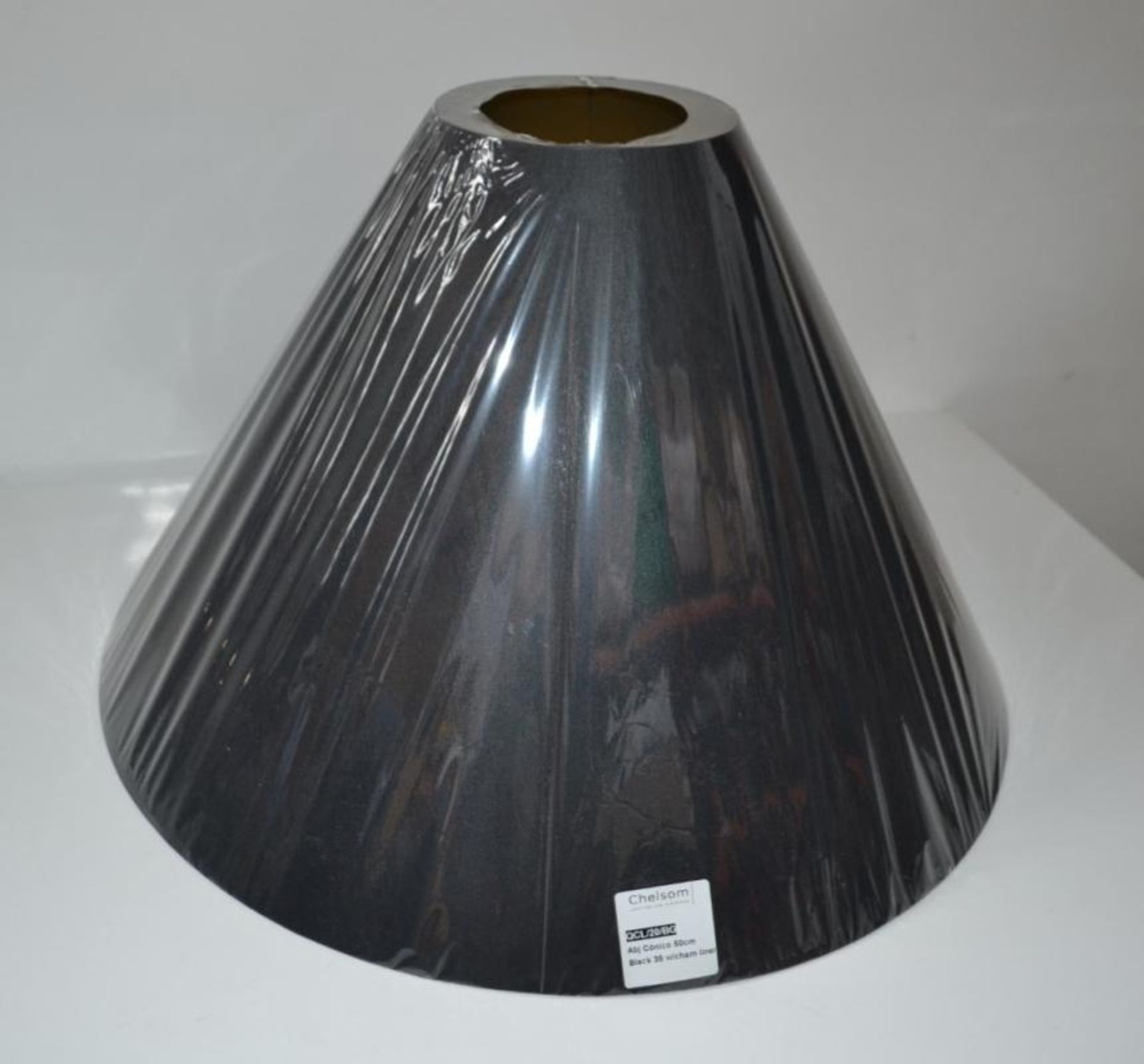 2 x Chelsom Lamp 50cm Shades In Black With Champagne Coloured Lining - New/Unused boxed stock - CL00