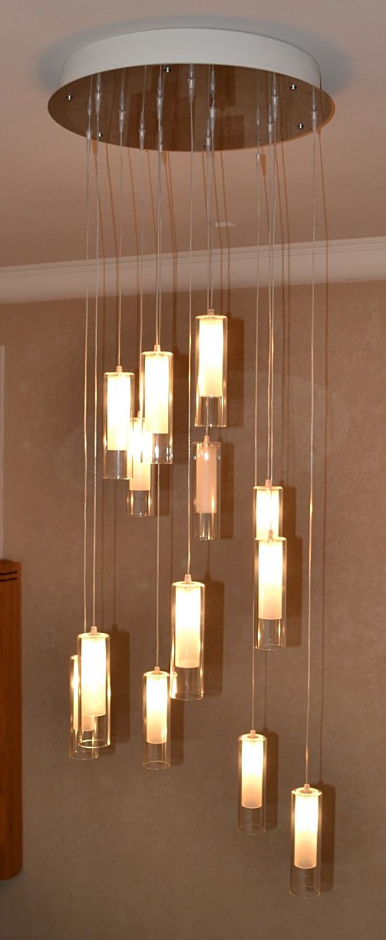 1 x Glass 12-Light Chandelier - Approx 160cm Drop - NO VAT ON HAMMER *Stunning Item* - Image 5 of 6