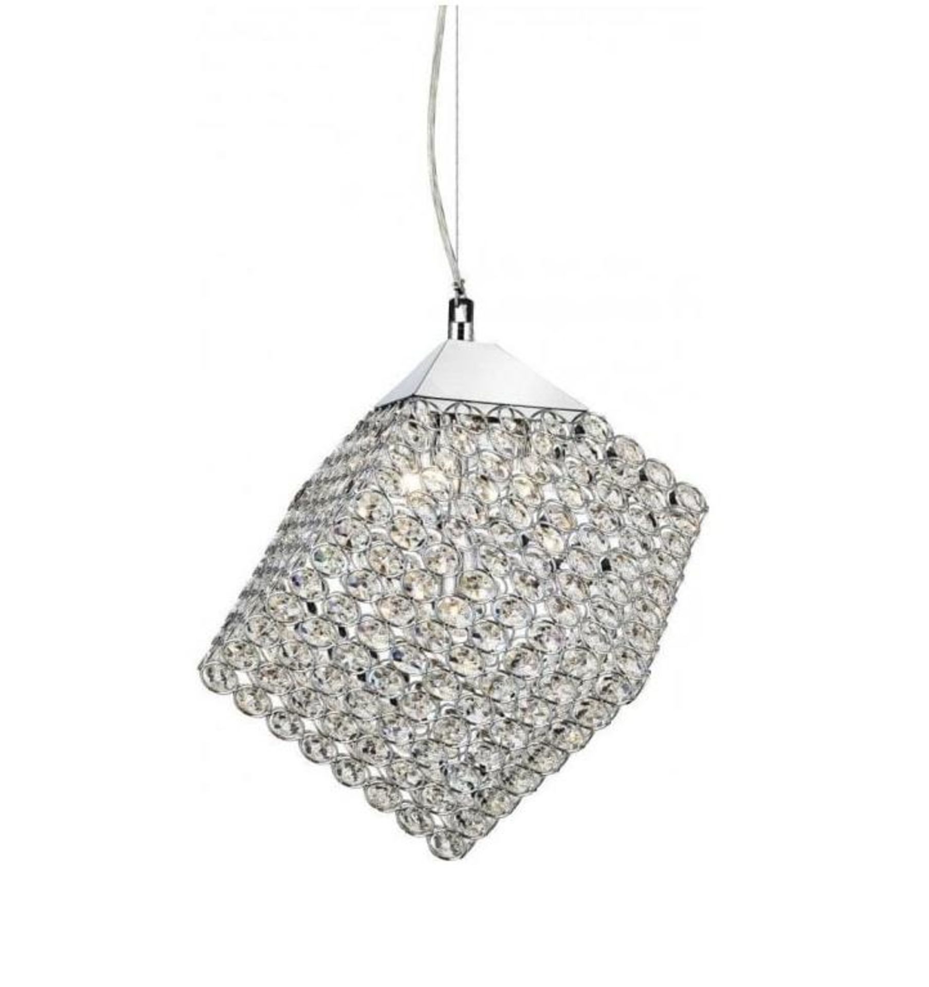 1 x Luxury Light Chrome Cube Pendant - Brand New Boxed Stock - CL323 - Ref: 5134CC/PALK - Location: