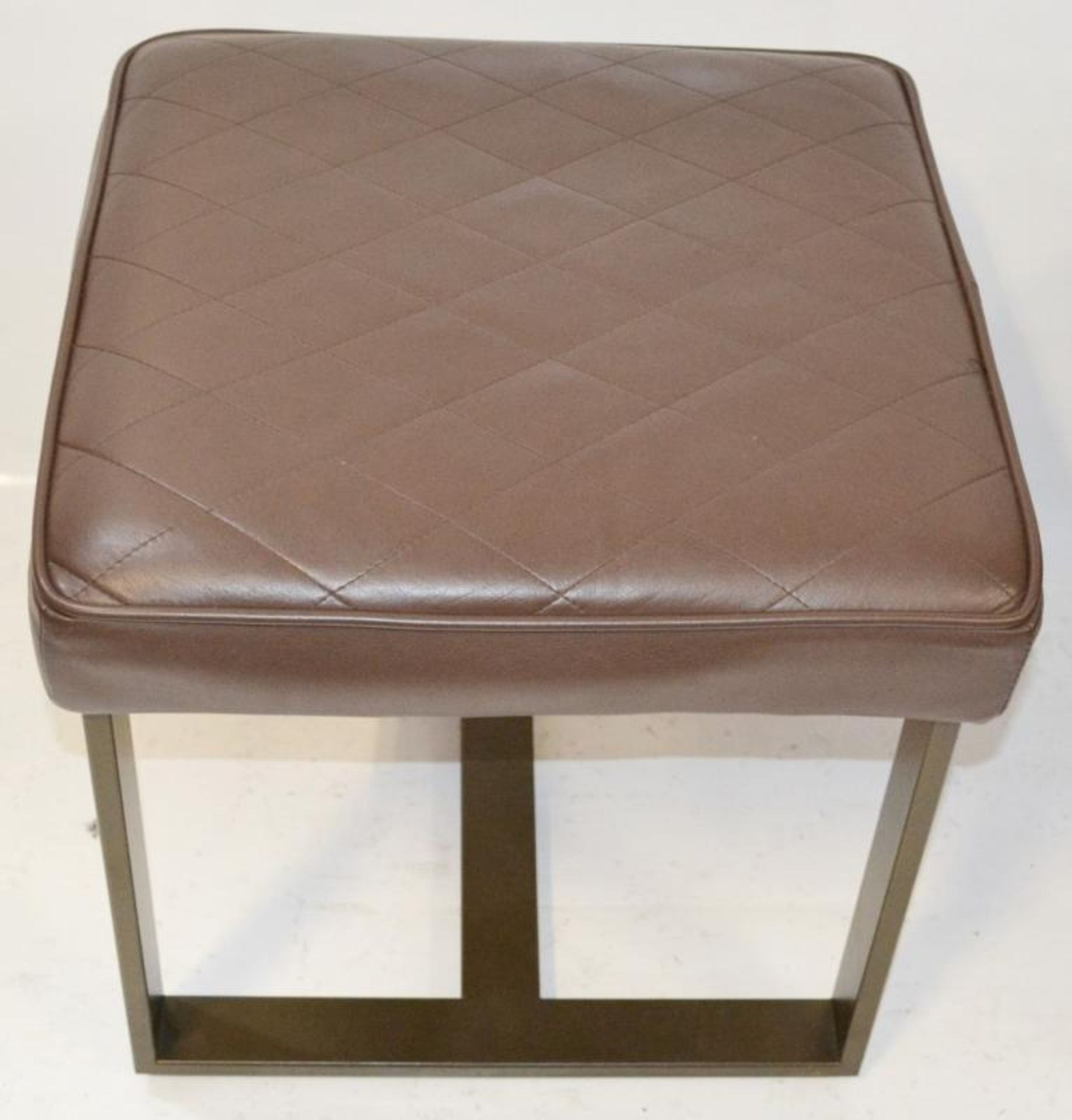 8 x Contemporary Seat Stools With Brown Faux Leather Cushioned Seat Pads - Recently Removed From - Image 4 of 6