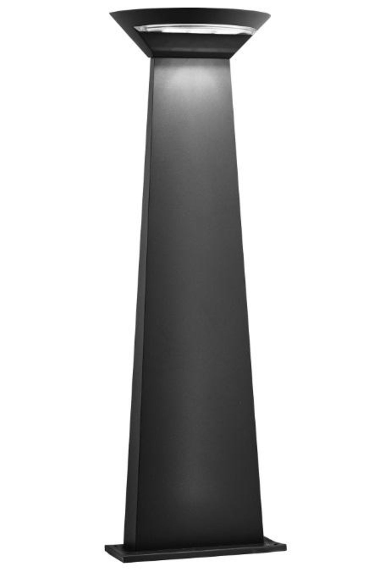 1 x LED IP44 Grey Semi-circle Die Cast Aluminium Outdoor Bollard - Height: 80cm - New Boxed Stock -