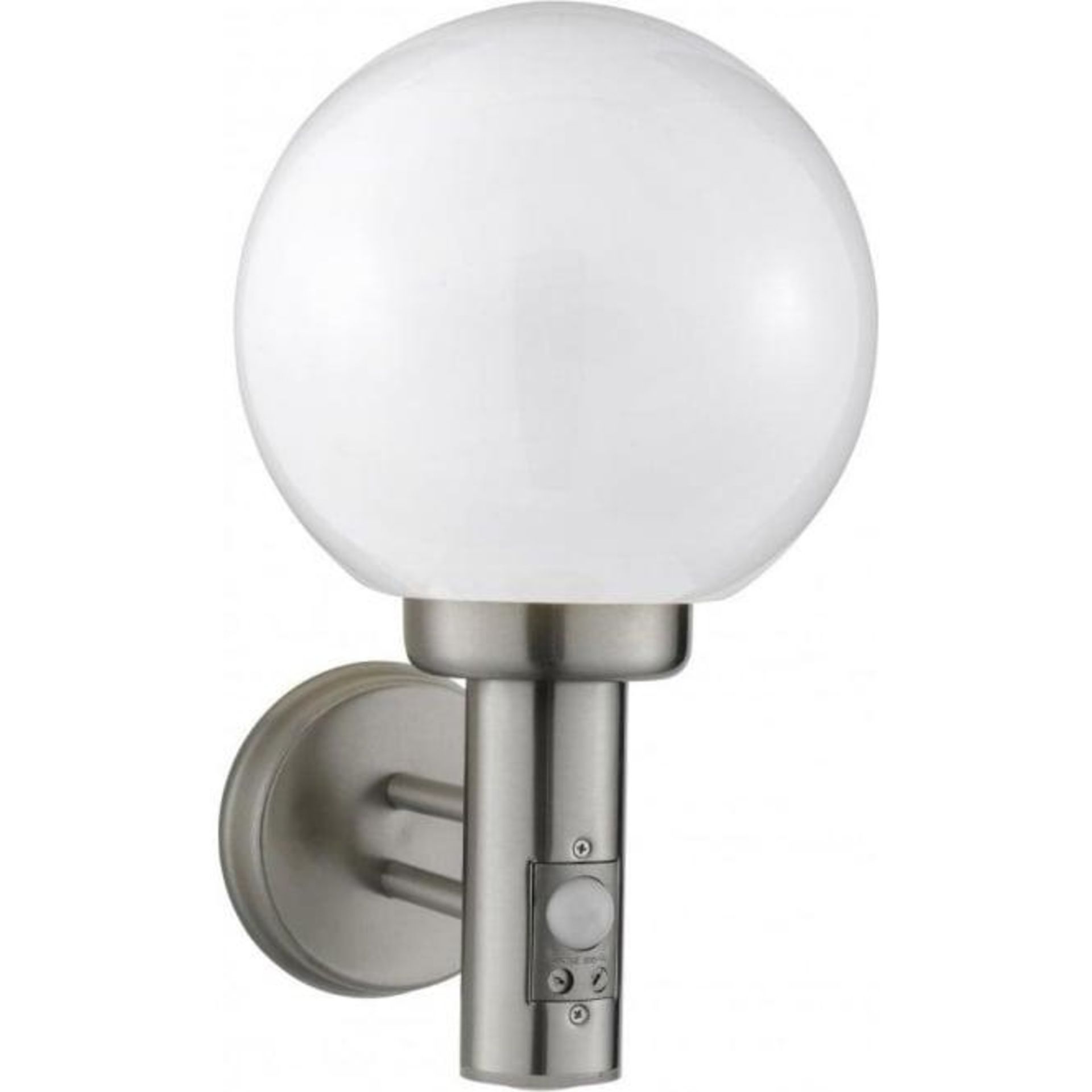 4 x Globe Outdoor Wall Light With PIR Motion Sensor - Stainless Steel With Polycarbonate Shade - IP4 - Image 6 of 6