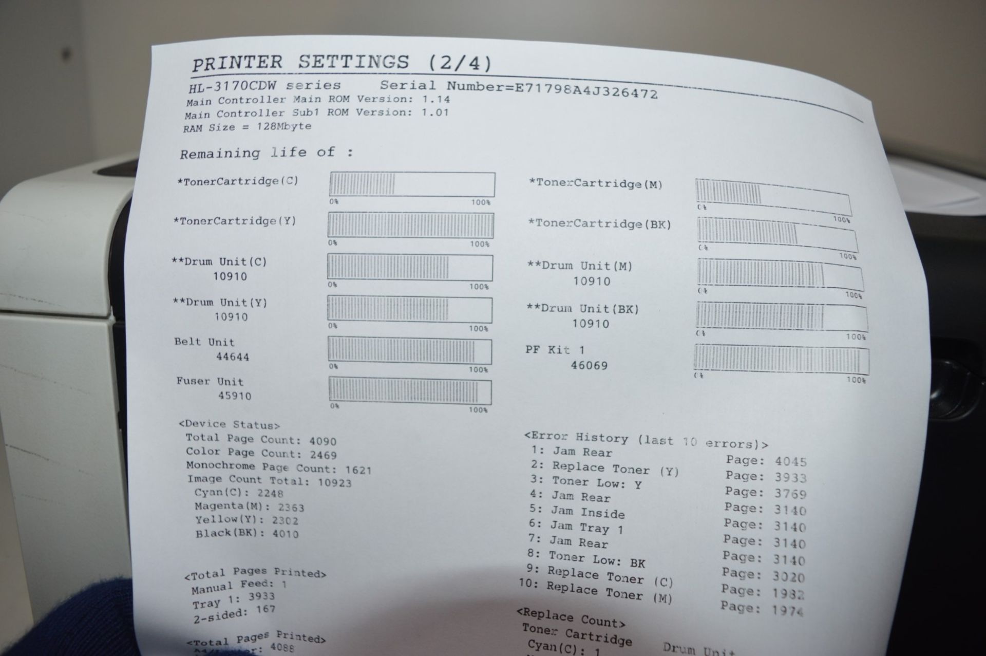 1 x Brother HL-3170CDW Colour Laser Printer - 22ppm, Double Sided Printing, 333mhz Processor, 128mb - Image 3 of 4