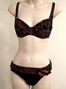 1 x Rasurel - Black/Tan Leopard and Stripe -Bahia Bikini - R21249 - Size 2C - UK 32 - Fr 85 - EU/Int