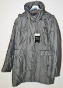 1 x Steilmann Feel C.o.v.e.r By Kirsten Womens Hooded Coat - Quilted, Poly Down Filled In Dark Grey,