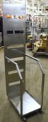 1 x Stainless Steel Tray Holding Trolley - H171 x W39 x D59 cms - CL282 - Ref J1058 - Location: Bolt