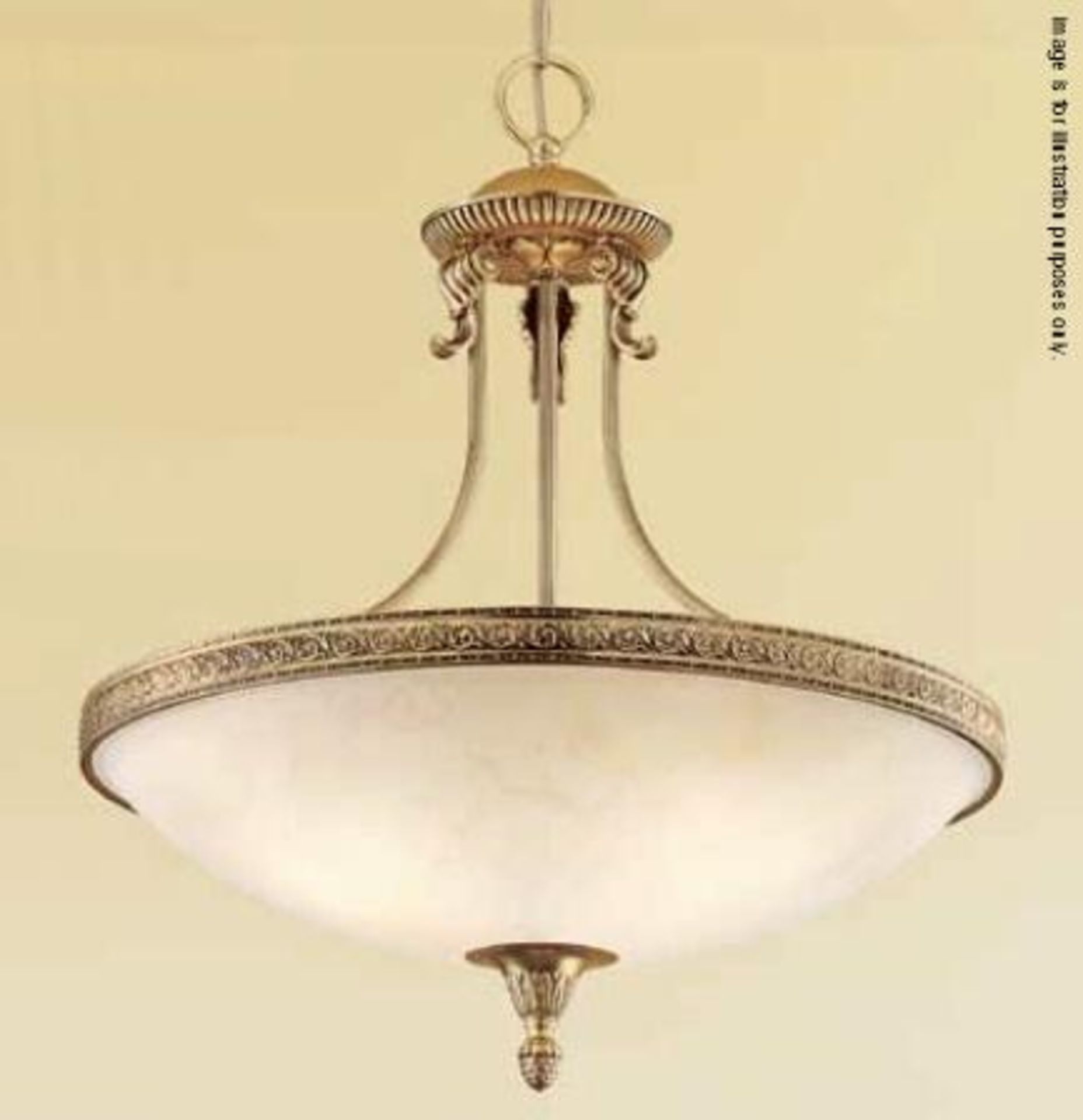 1 x Chelsom MANOIR Pendant Light Fitting With A French Gold Finish - Diameter 51cm - Sealed Boxed St
