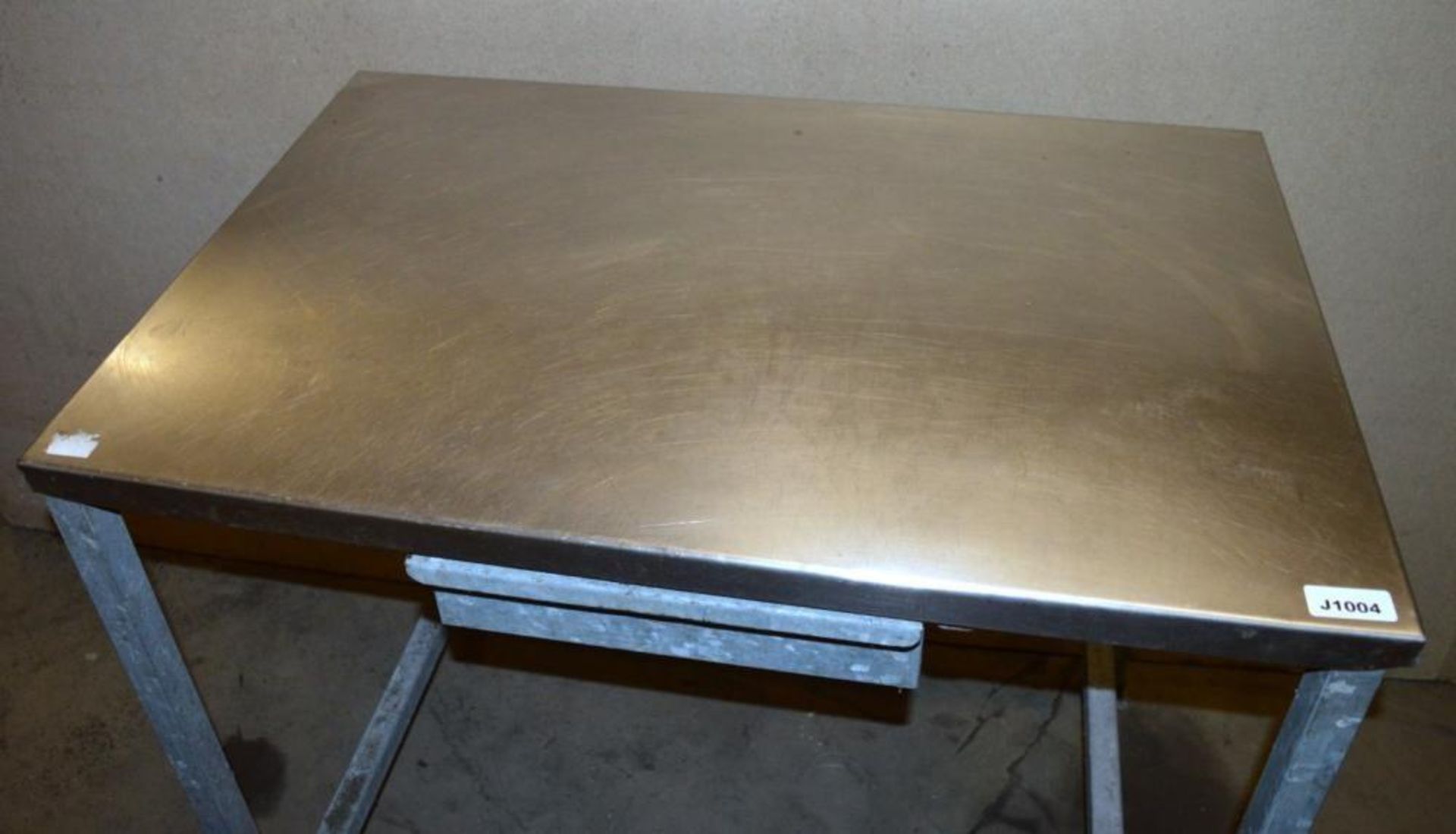 1 x Preperation Table With Stainless Steel Surface and Integral Drawer - H84 x W91 x D60 cms - CL282 - Image 2 of 3