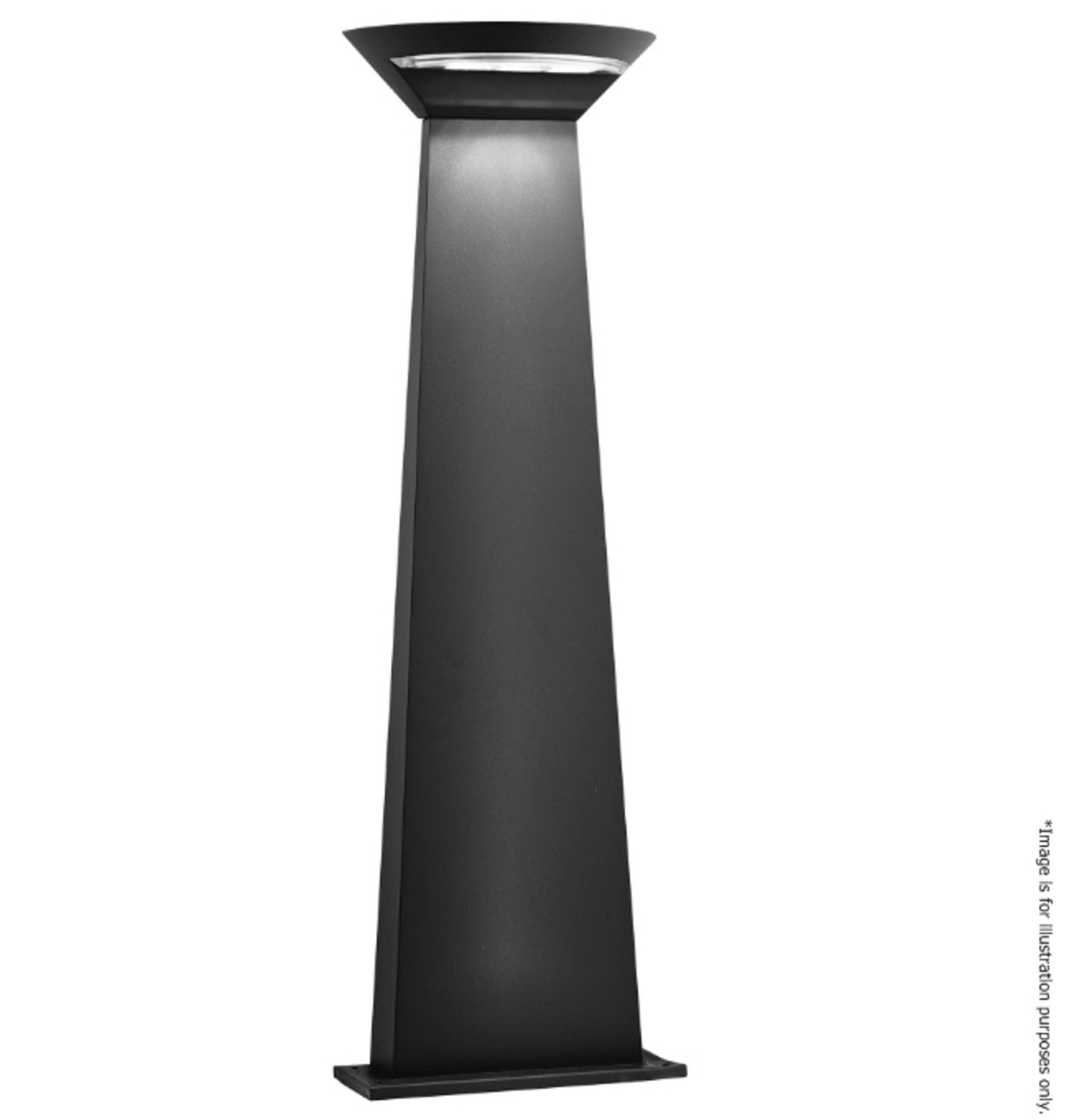 1 x LED IP44 Grey Semi-circle Die Cast Aluminium Outdoor Bollard - H80cm - Ex Display - RRP £170.00