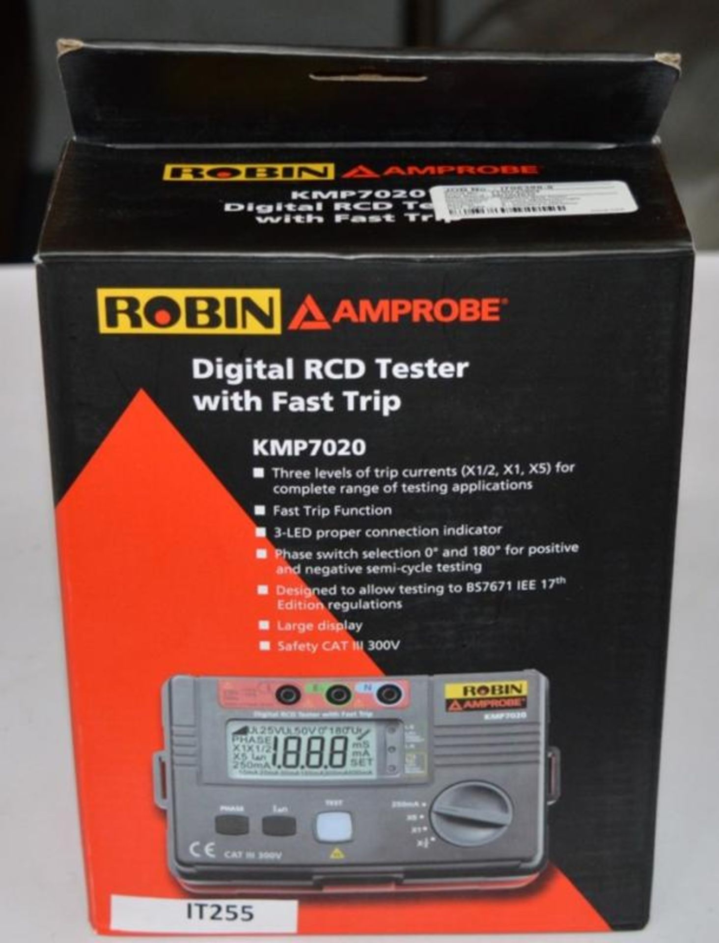 1 x Robin Amprobe Digital RCD Tester With Fast Trip - Model KMP7020 - Boxed With All Accessories - C