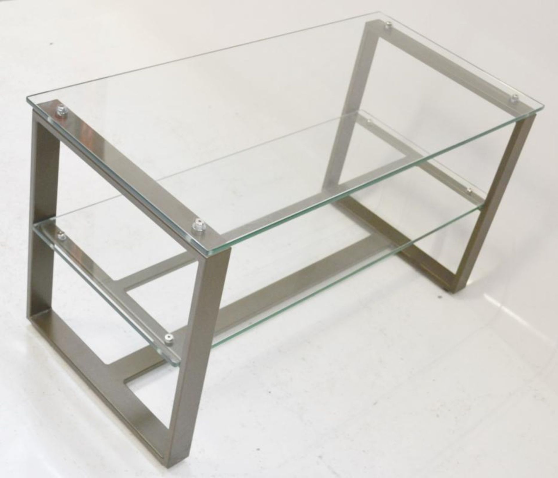 8 x Small Contemporary Retail Glass Display Units With Sturdy Metal Frames and Two Shelves - - Image 5 of 8