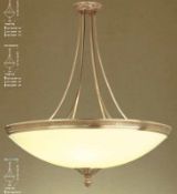 1 x Chelsom Siena Light Hanging Solid Brass With Ivory Opaque Acrylic Bowl (SI/8404/60) - New/Unuse