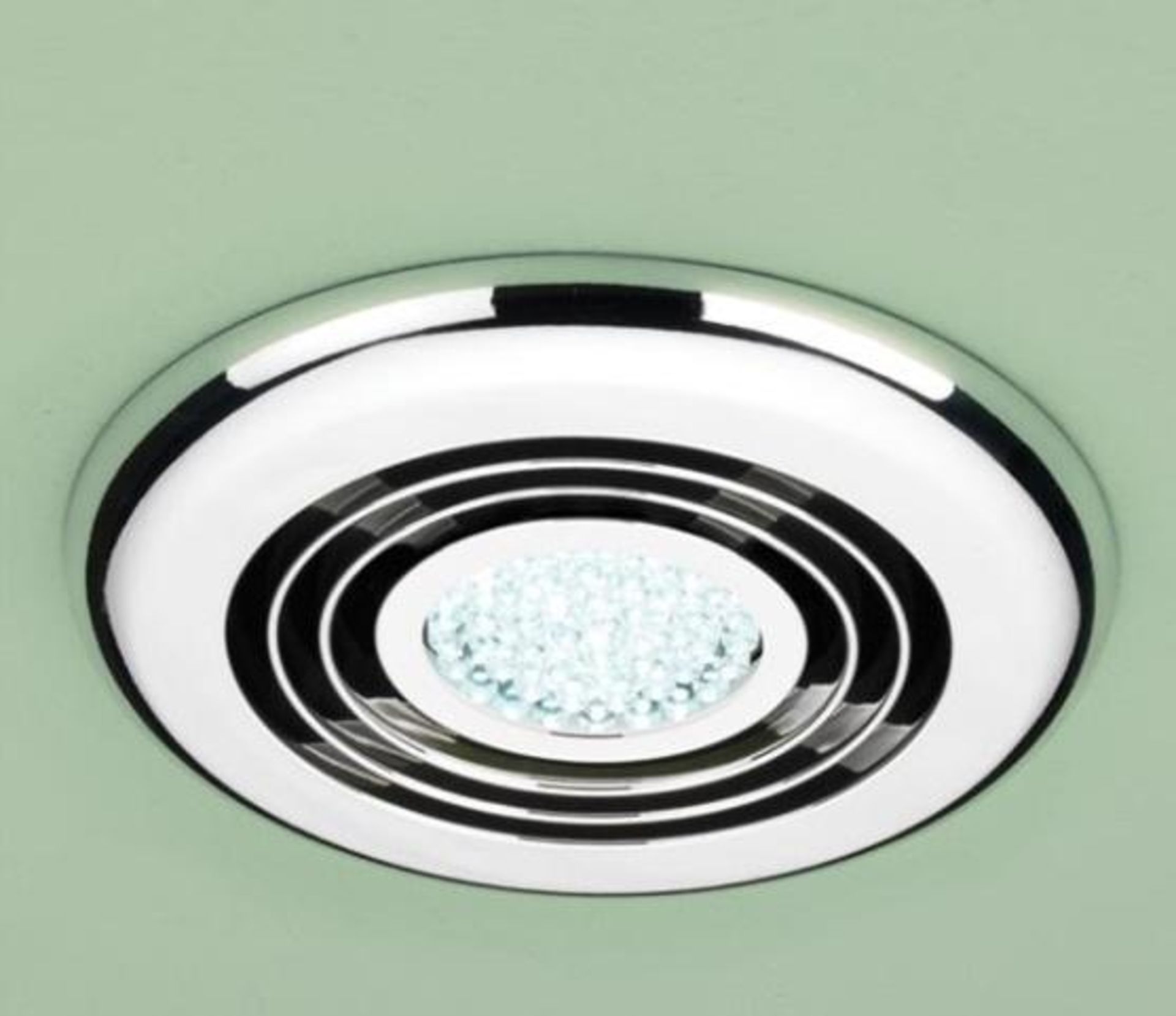 1 x Cyclone, Cool White LED, Chrome Shower Light With Inbuilt Fan - Ex Display Stock - CL323 - Ref: