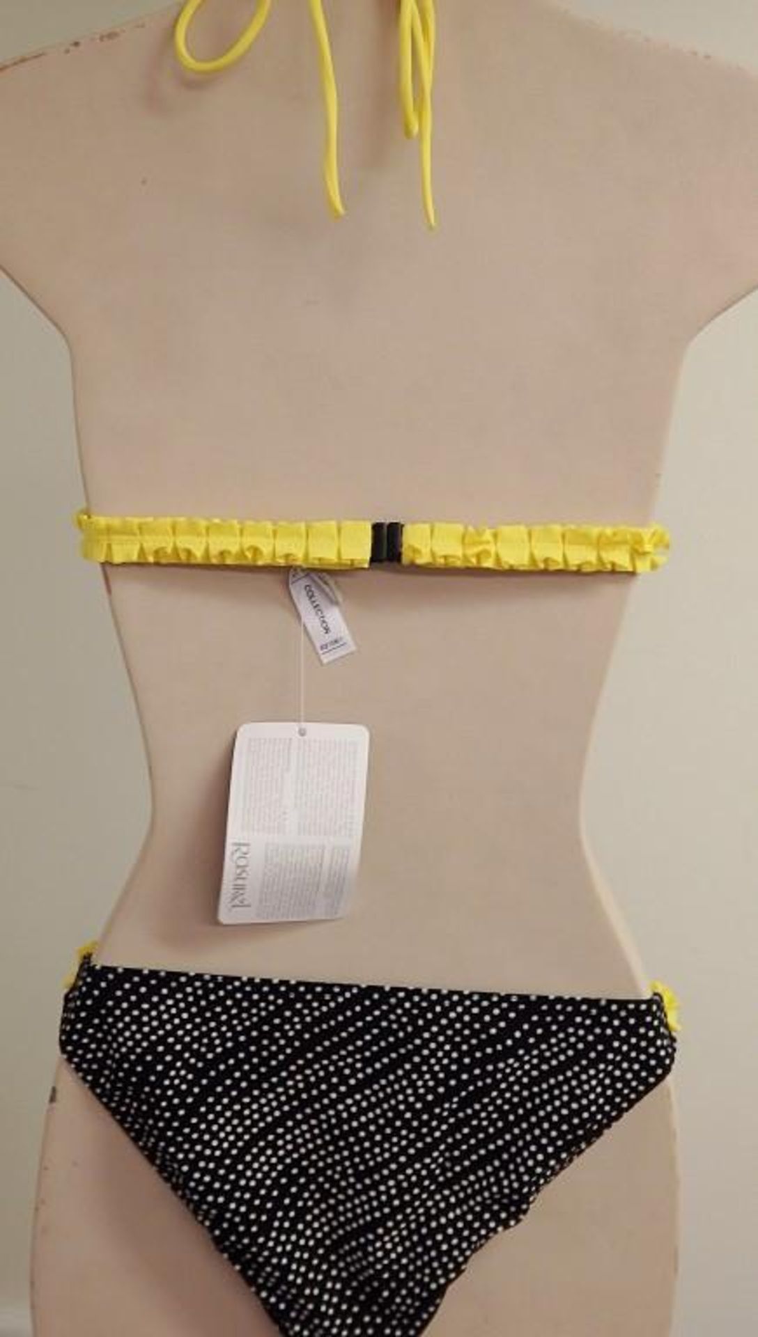 1 x Rasurel - Black Polka dot and Yellow Frill Gold Bikini - R21061 Touquet -Shorty - Size 2 - UK 32 - Image 9 of 9