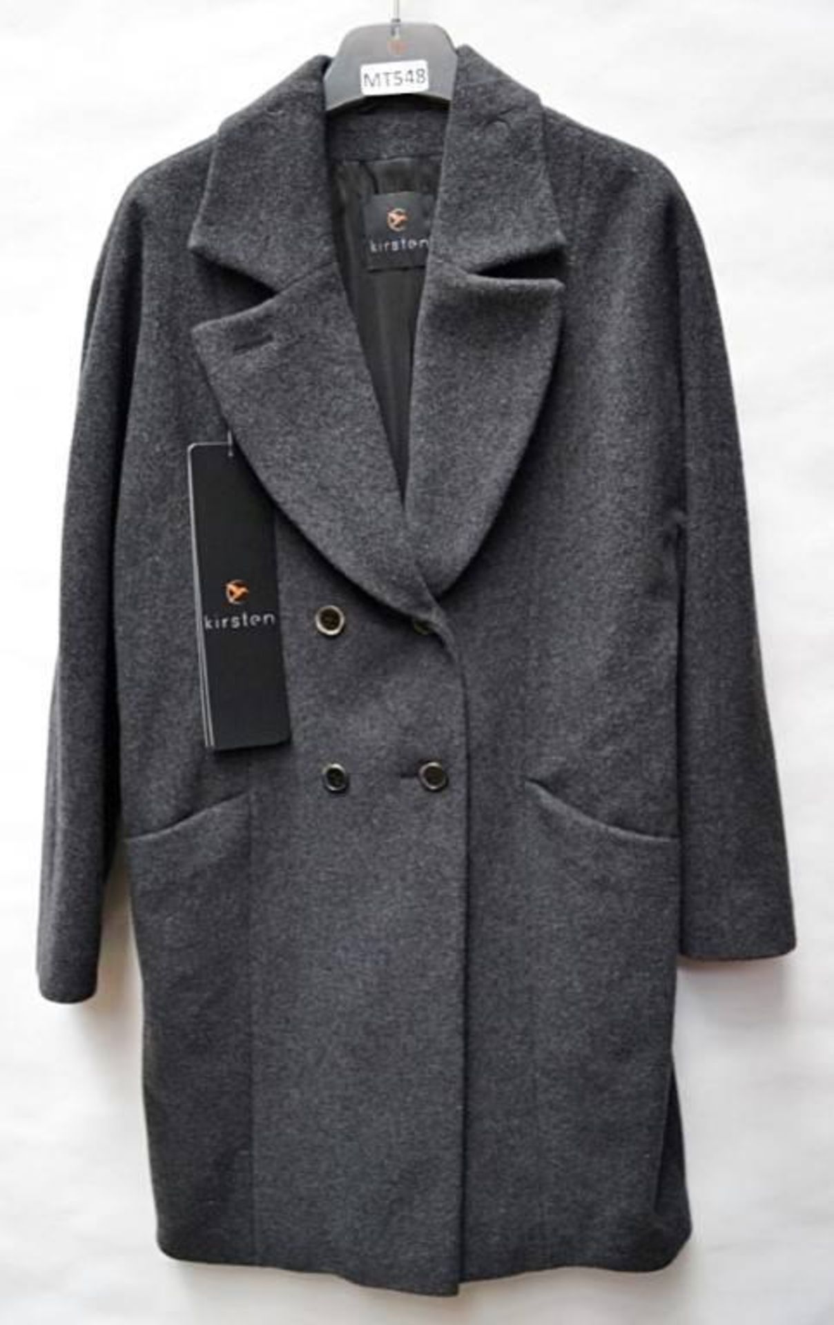 1 x Steilmann Kirsten Womens Wool Rich Overcoat In Grey - Size 12 - New Sample Stock - CL210 - Ref M