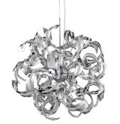 1 x Sparkles Chrome 9-Light Pendant Fitting With Acrylic Ribbon Drops Design - New Boxed