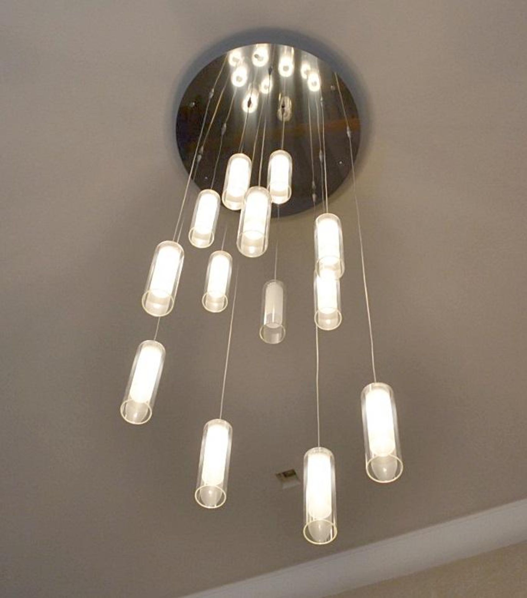 1 x Glass 12-Light Chandelier - Approx 160cm Drop - NO VAT ON HAMMER *Stunning Item* - Image 2 of 6