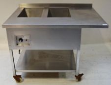 1 x Stainless Steel Prep Table With Integrated Baine Marie - 240v - H86 x W120 x D90 cms - CL290 - R