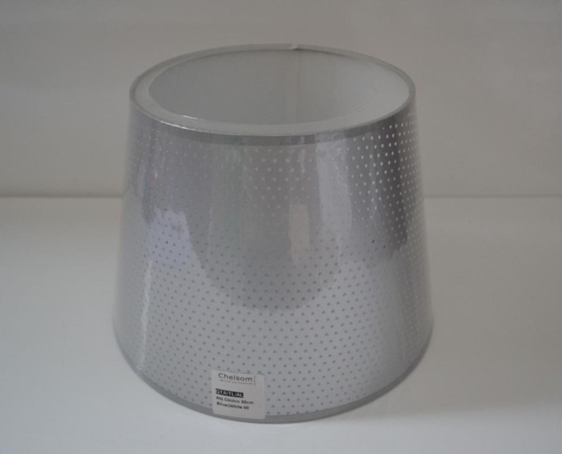 2 x Chelsom Lamp Shade in Silver White 30cm (QTA/TL/AL) - New/Unused boxed stock - CL001 - Ref: PAL3