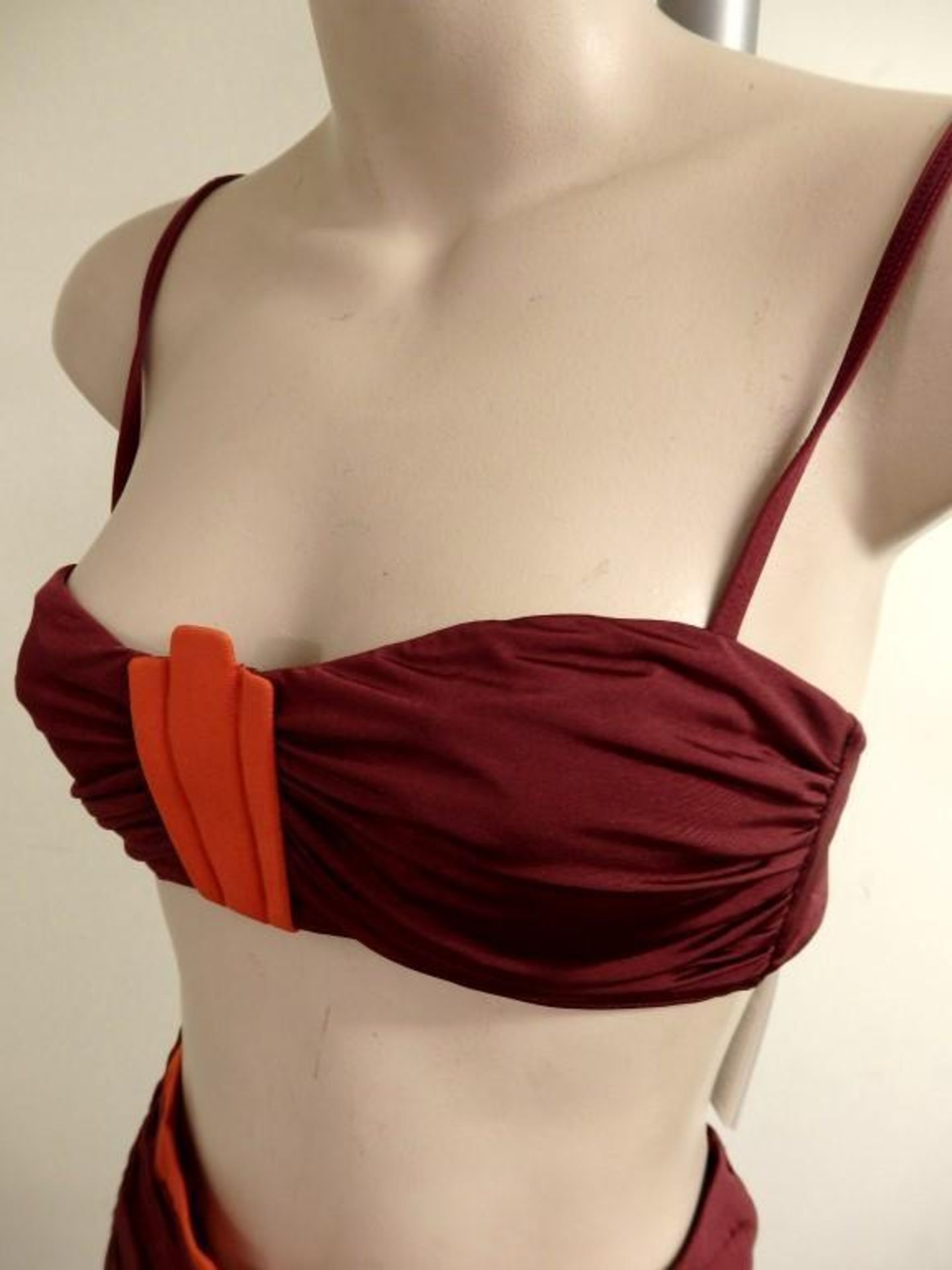 1 x Rasurel - Damson and Orange trim Bikini - R20357 Touquet -Shorty - Size 2C - UK 32 - Fr 85 - EU/ - Image 2 of 6