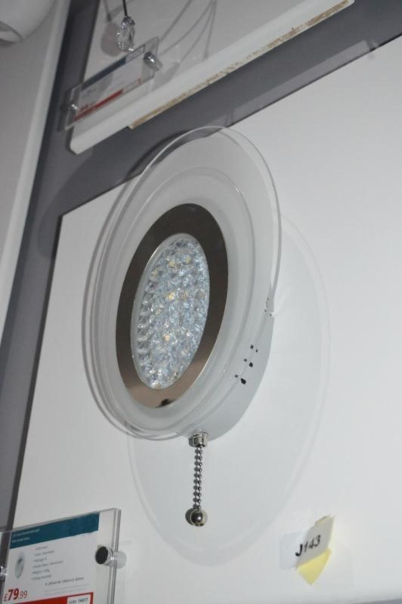 1 x LED Oval Chrome Wall Light With Frosted Glass - Ex Display Stock - CL298 - Ref J143 - Location: - Image 3 of 5