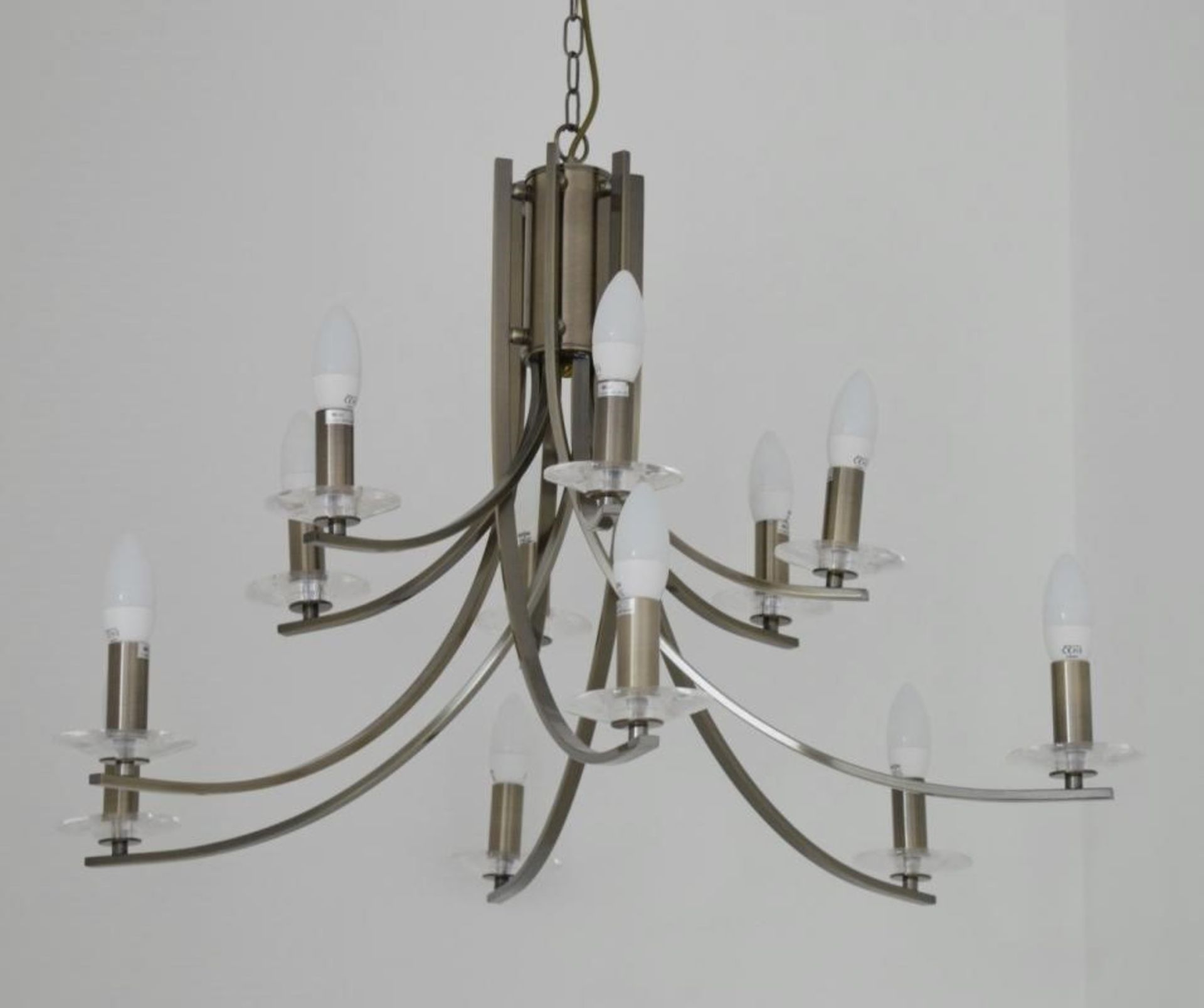 1 x Ascona Antique Brass 12-Light Fitting With Clear Glass Sconces - Ex Display Stock - CL298 - Ref: - Image 5 of 6