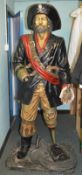 1 x Lifesize Pirate Statue Prop - Stands 6ft Tall - Ref BB239 PTP - CL351 - Location: Chorley PR6