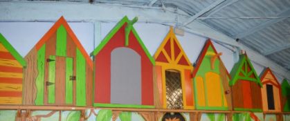 9 x Wall Mounted Bespoke House Fronts From Children's Playcentre - Largest Dimension H190 x W124 cms