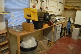 1 x Contents of Maintenance Cabin - Includes Tools, Storage Cabinet, Pick Axe, Office Desk and