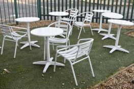 1 x Collection of Outdoor Aluminium Garden Furniture - Includes 9 x 60cm Tables and 14 x Stackable C
