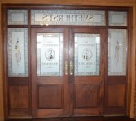 1 x Set of Double Doors With Surround - Smithhursts Restaurant and Bar - Includes Brass Hardware - H