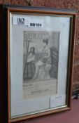 1 x Framed Brookes Soap Advert c1890 - Ref BB100 SF - CL351 - Location: Chorley PR6