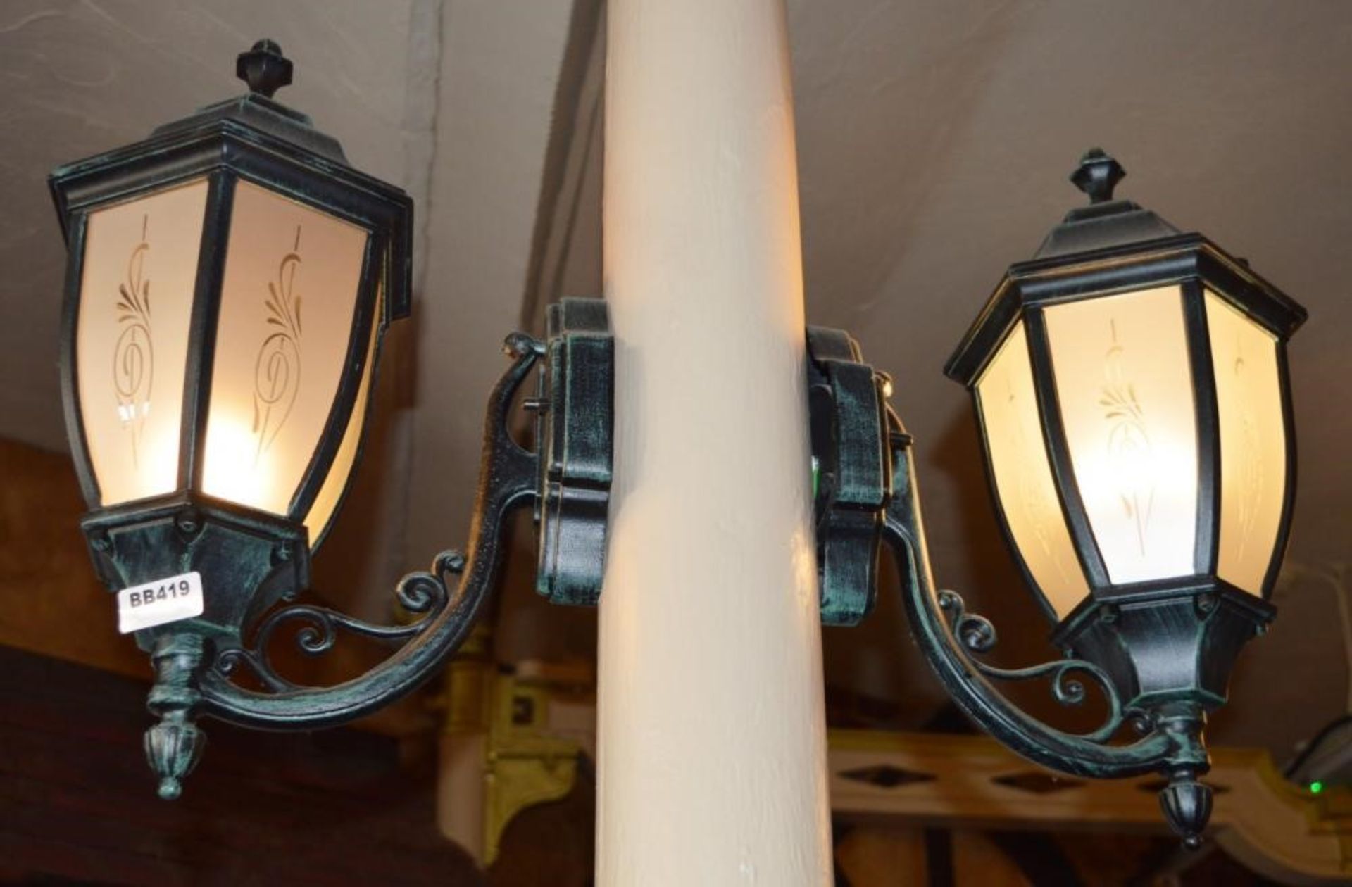 4 x Victorian Style Wall Mounted Light Fittings in Rustic Green - Ref BB419 TF- CL351 - Location: Ch