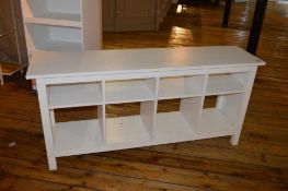 1 x Low Sideboard Shelving Unit in White - H73 x W160 x D40 cms - Ref BB397 TF - CL351 - Location: C