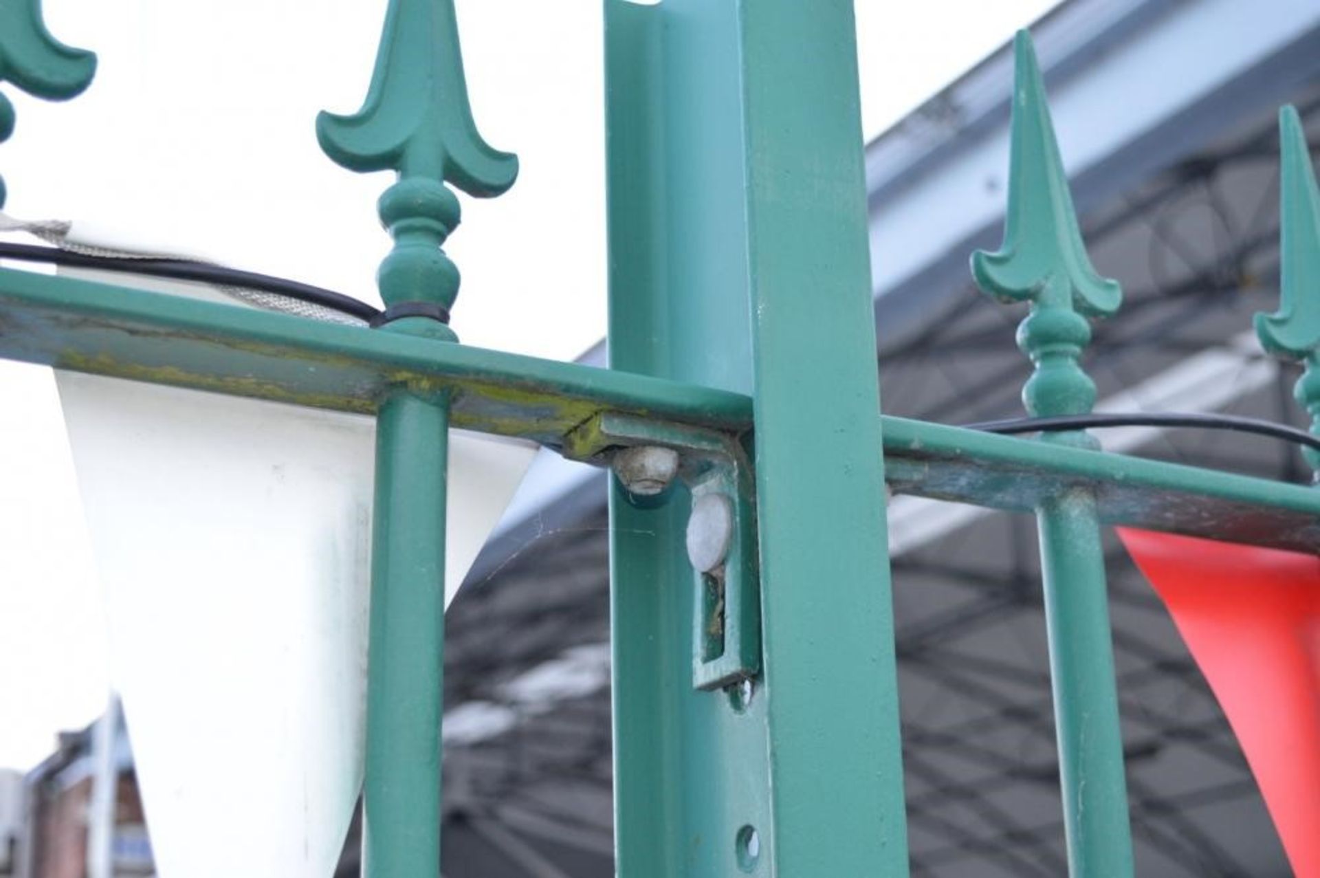 5 x Sections of Industrial Green Spear Security Fencing Including Double Gates - 51 Feet in Length a - Image 9 of 9