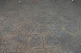 1 x Reclaimed Stone Patio Area Measuring Approx 1000 x 560 cms - Features Central Circular Design -